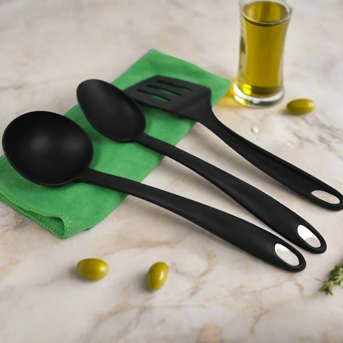 Set of 3 Nylon Spatula and Soup Spoon Set