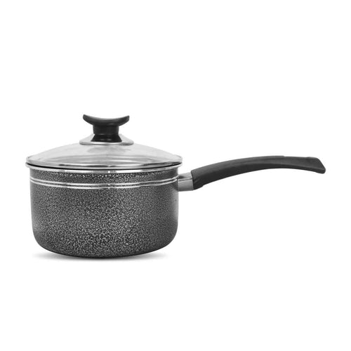 Silverleafs GranitePro Non-Stick Saucepan – With Tempered Glass Lid